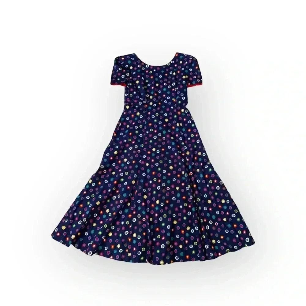 leslie lucks vintage retro pin up polka dot midi dress